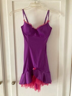 VTG Y2K Victoria’s Secret Purple & Pink Slip Dress Lingerie Sexy Little Thing